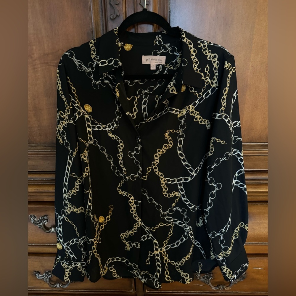 Philosophy Chain/Jewelry Blouse